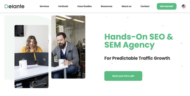 Website Overview of Delante agency