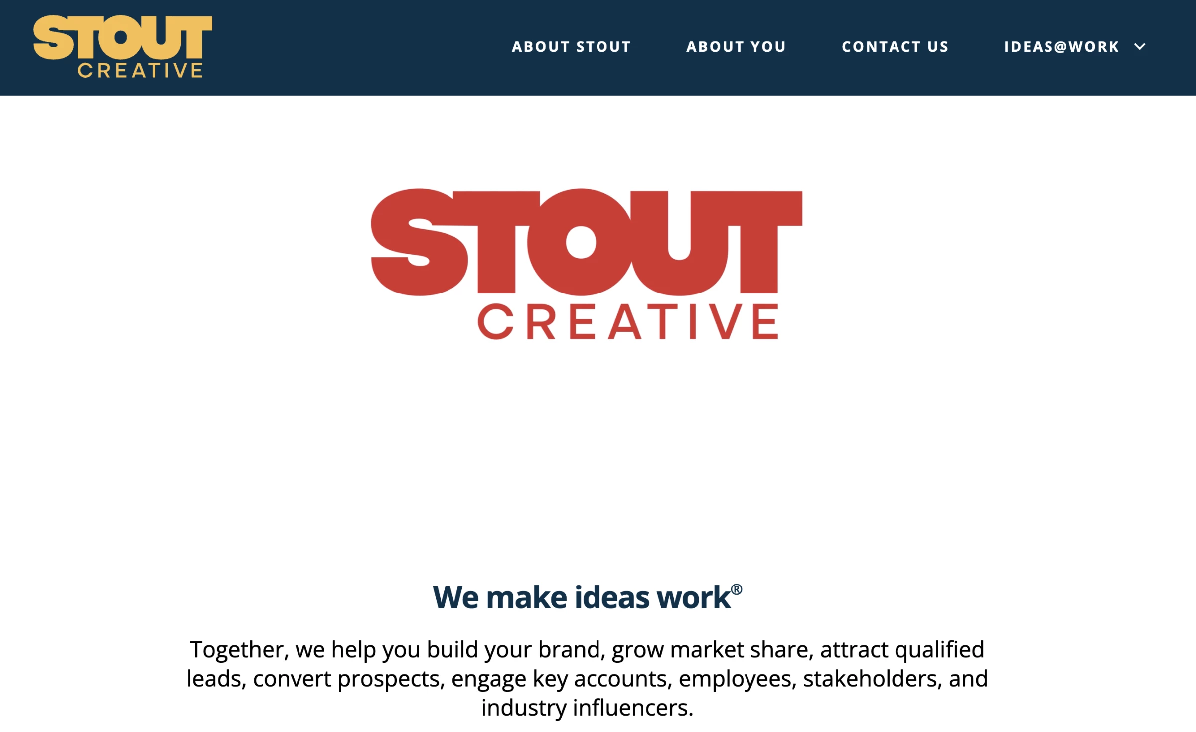 Website Overview of STOUT Creative agency