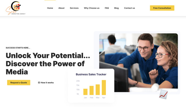 Website Overview of Seize Marketing Agency