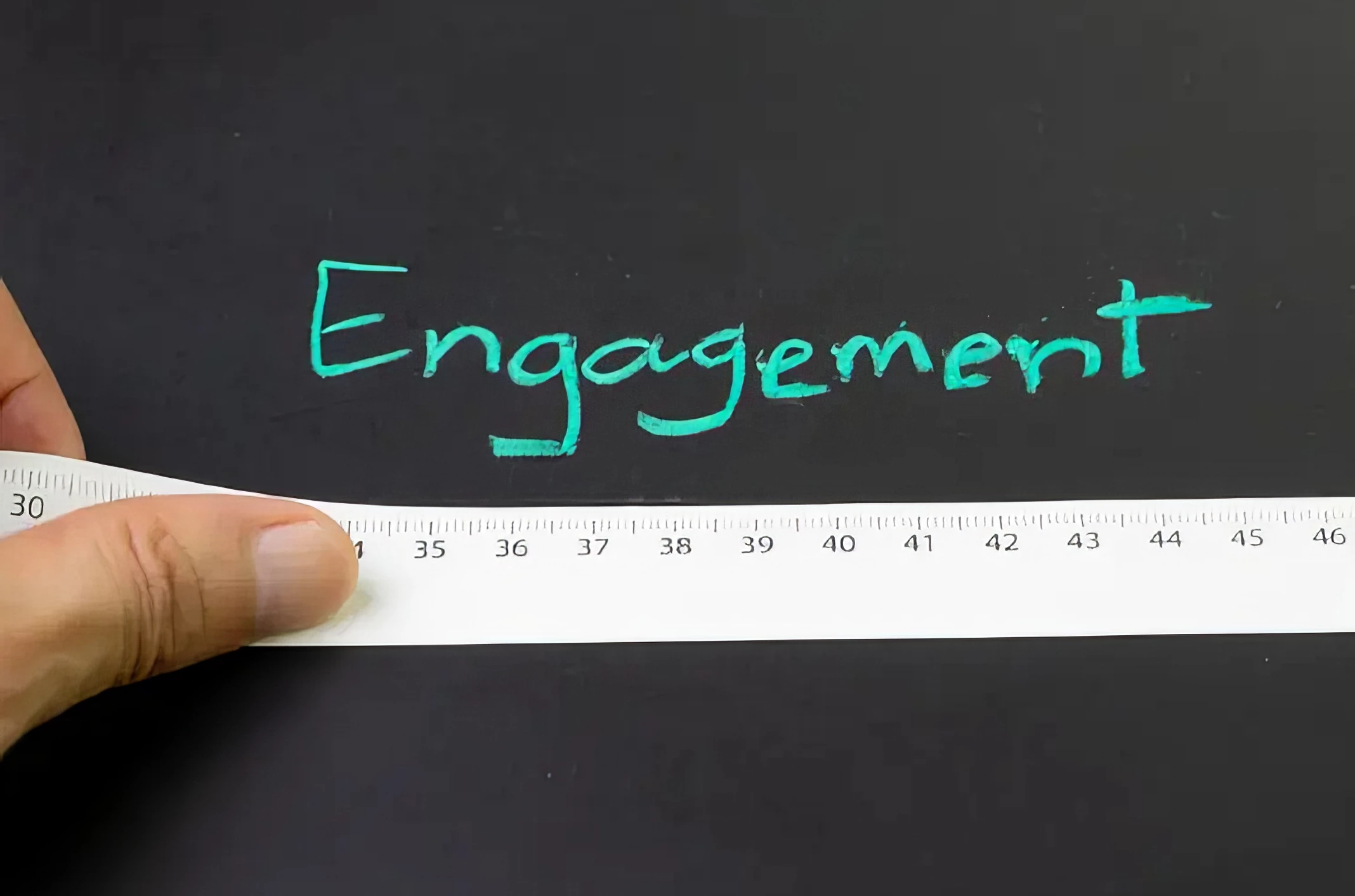 A ruler on a paper saying 'Engagement'