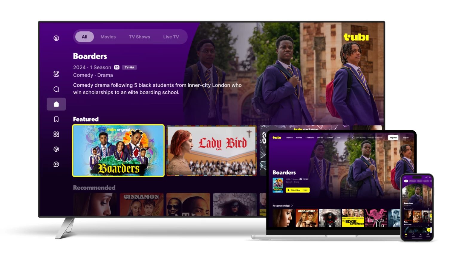 Tubi's New User Interface Tubi's new vibrant UI reflects its younger core user base.