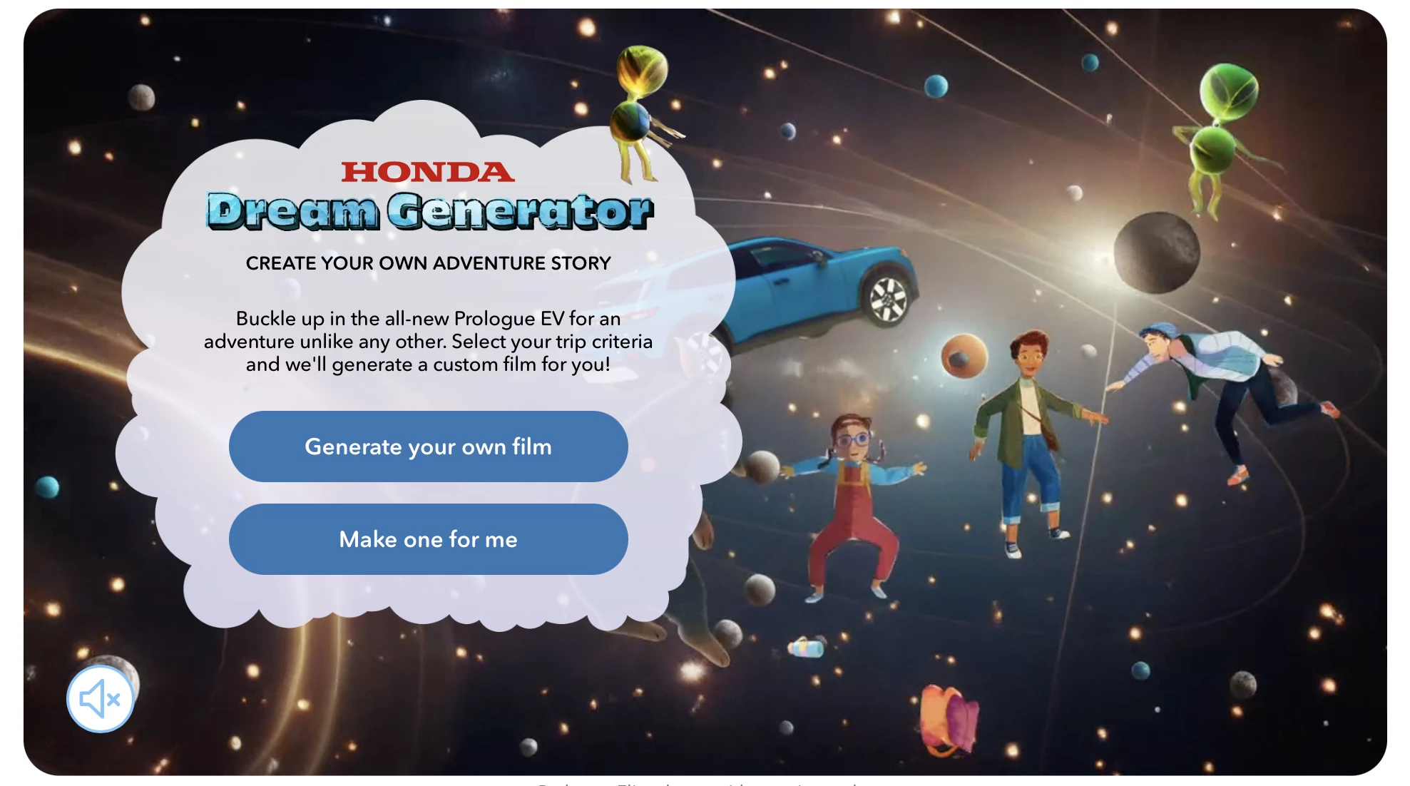 The 'Honda Dream Generator' can be found on Amazon, where users can create a customized animated short film.