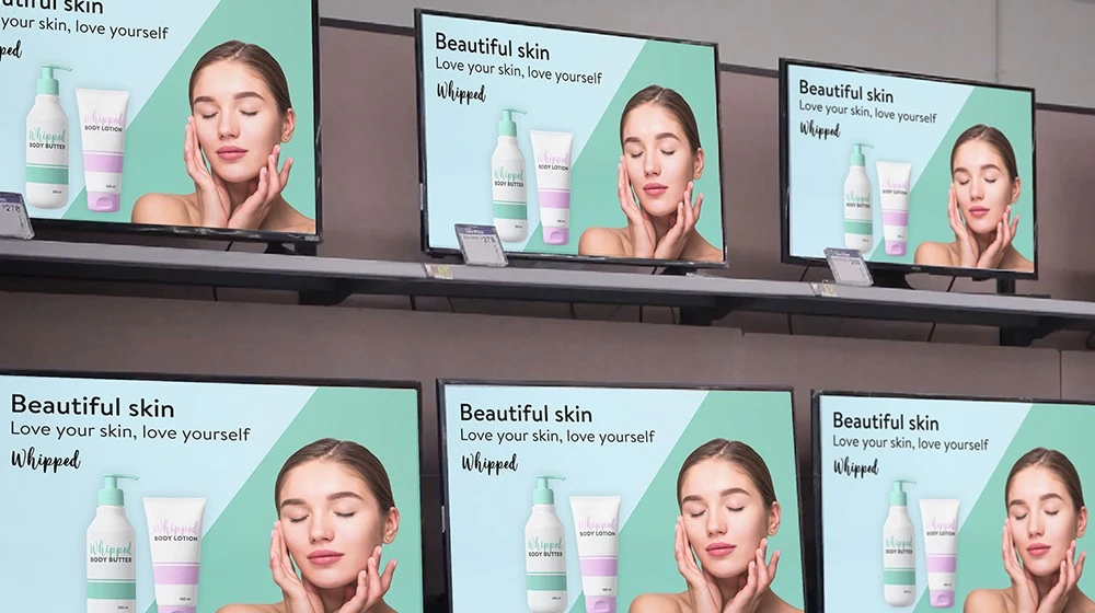Walmart's TV Wall ads can also be accessed by emerging brands through the Walmart Ad Center.