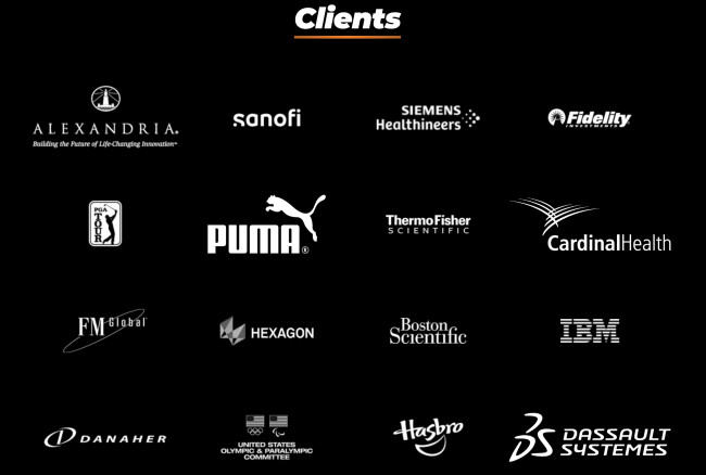 Screenshot of Cramer's notable clients, sourced from the Cramer website