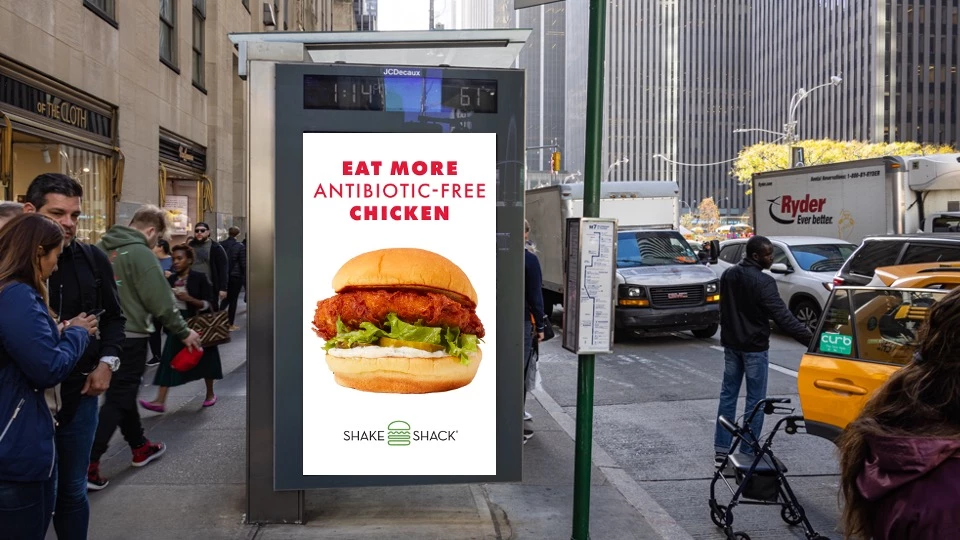 Shake Shack takes a jab at competitor Chik-fil-A's announcment that it would no longer be serving antibiotic-free chicken.