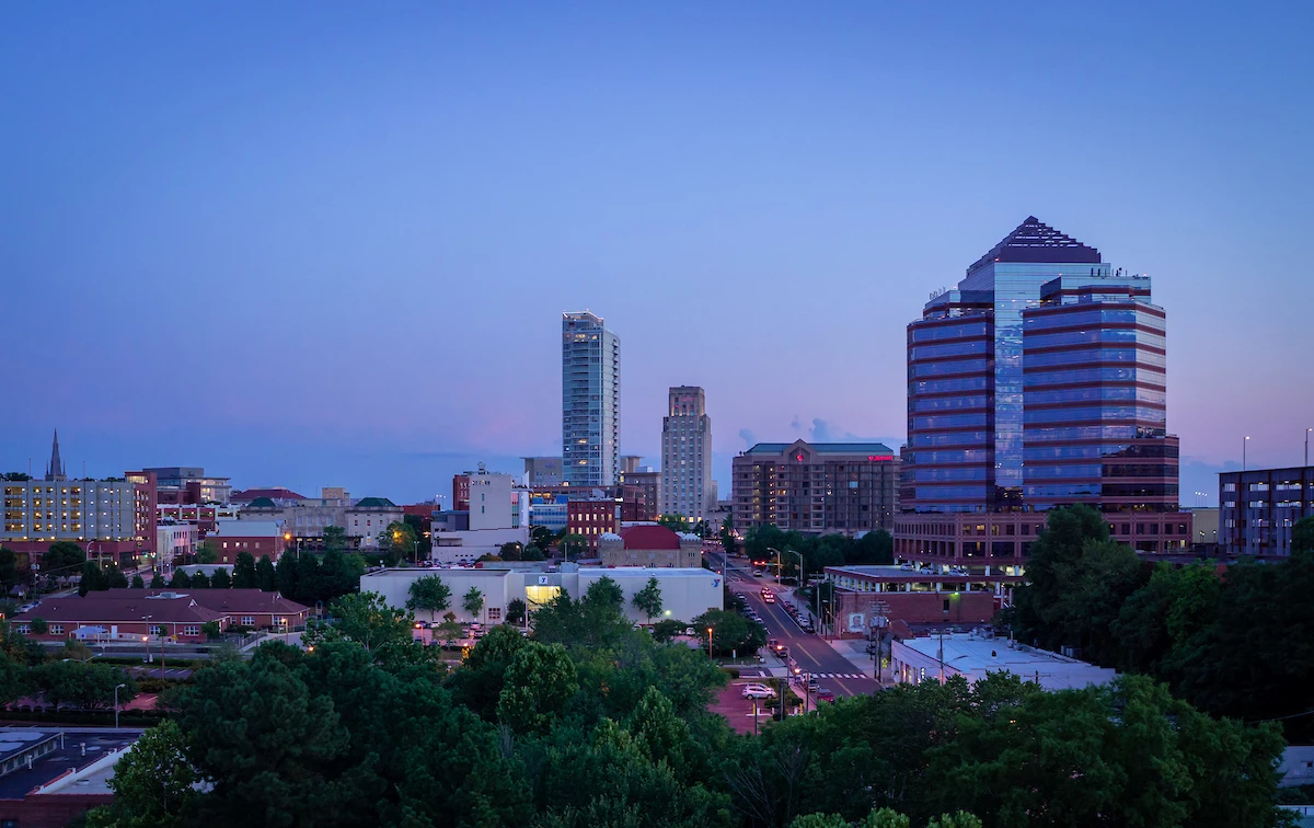 Durham's cityscape shows its peaceful setting best for remote workers.