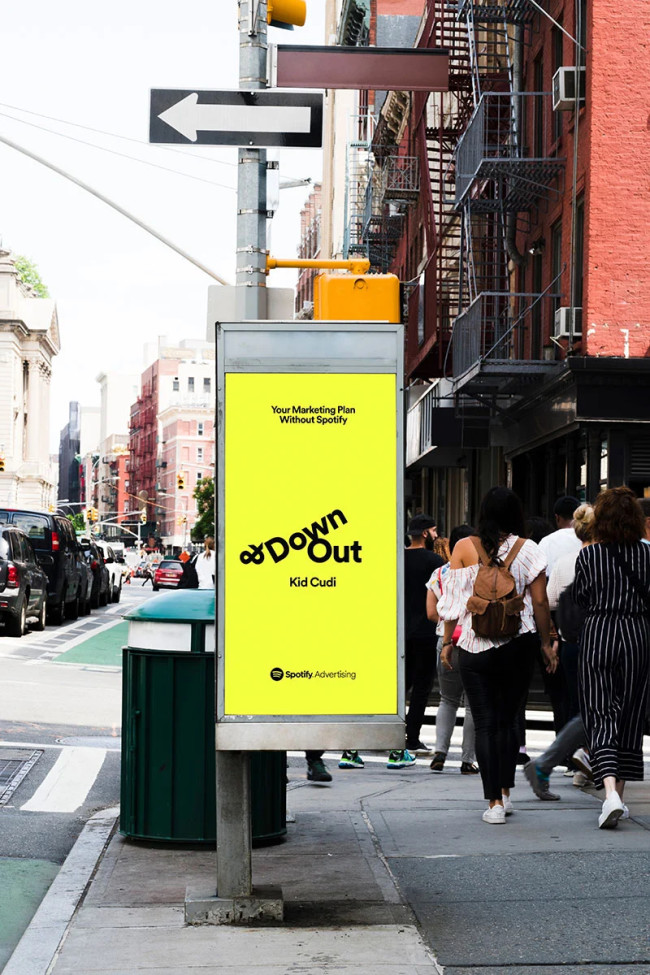 Spotify's Billboard in New York One of Spotify's billboards in New York targeting advertisers.