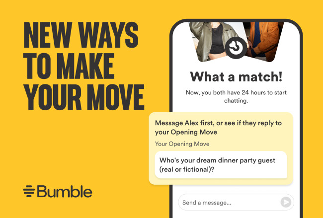 Bumble's New 'Opening Moves' Feature Bumble's new 'Opening Moves' feature gives more control to women in finding matches.