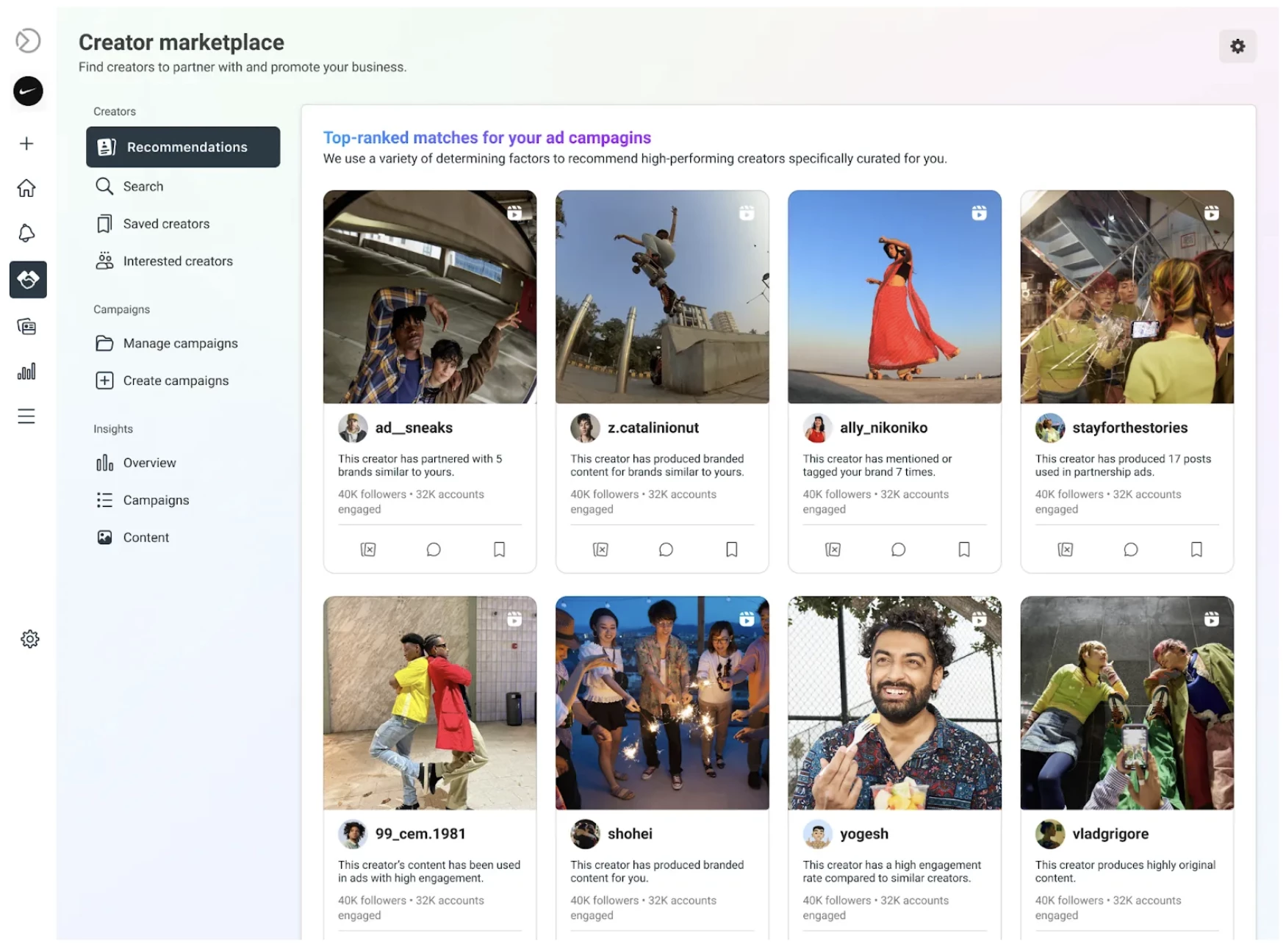 ML-Powered Creator Recommendations | Source: Meta