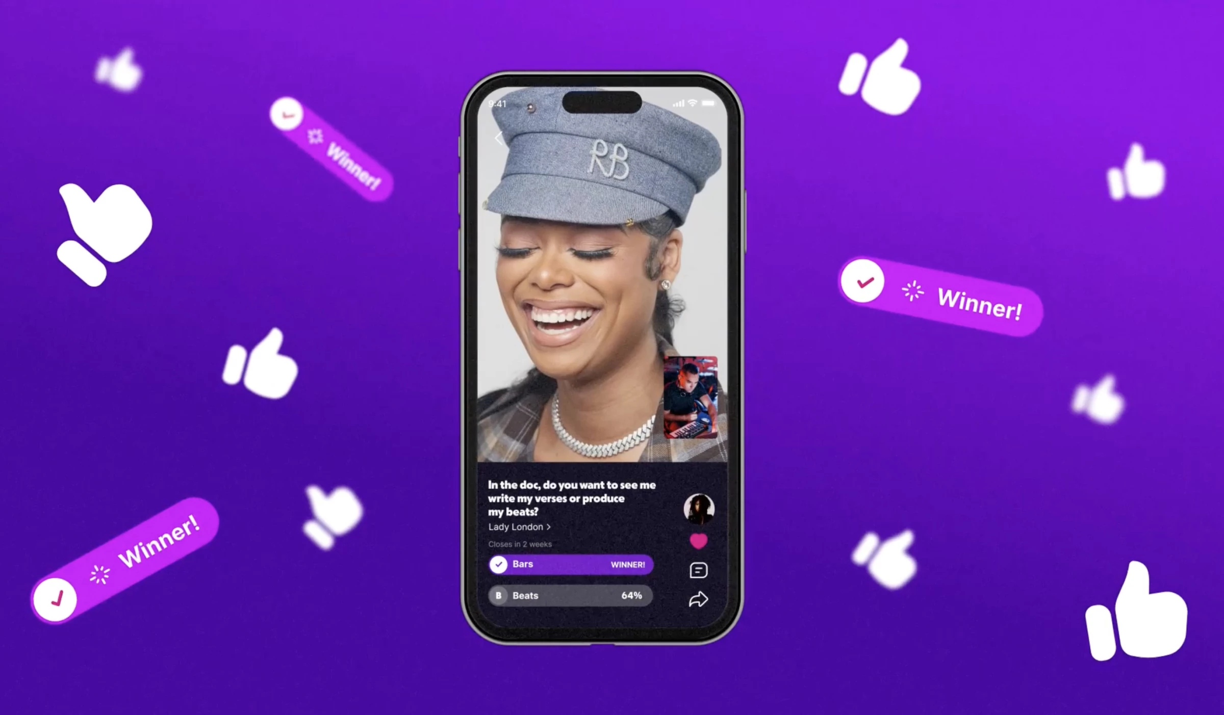 A sample of how fans can interact with Lady London on Stubios.