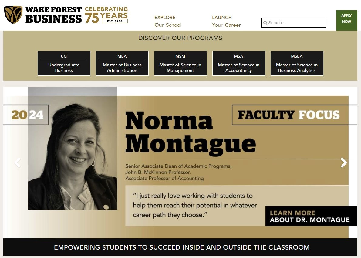 best-marketing-schools-Wake-Forest-University Wake Forest University website