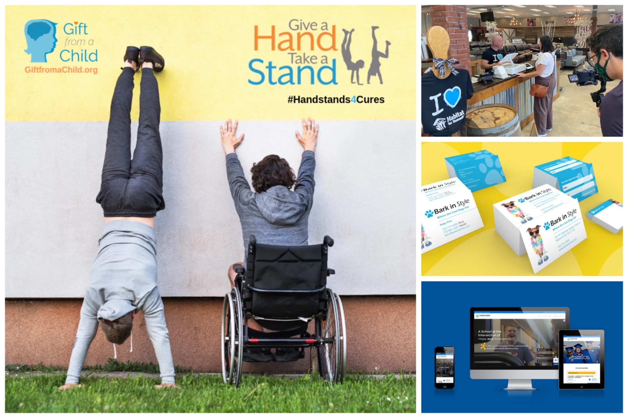 A few of PGM's branding initiatives for its clients.