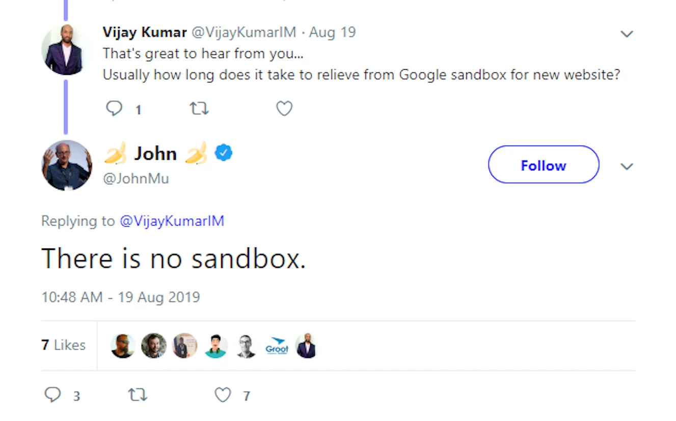 John Mueller's Deleted Tweet About the Google Sandbox John Mueller's deleted tweet quotes him saying that "there is no sandbox."