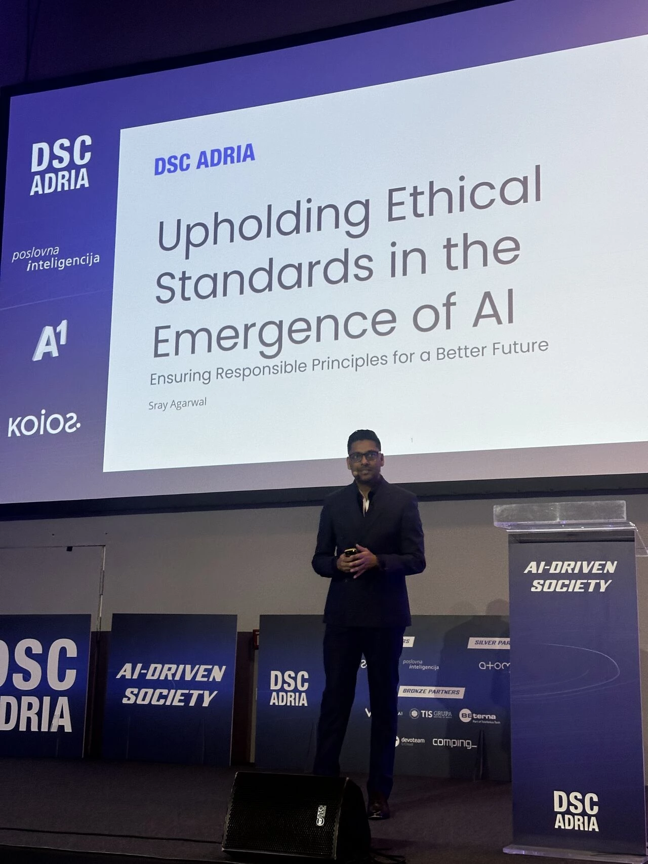 Sray Agarwal, Head of Responsible AI at Fractal Analytics attending an event