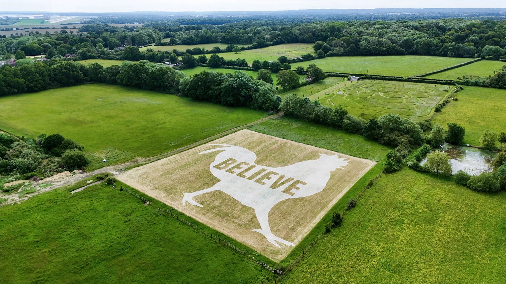 The "Cluck Circle" at Gatwick Airport is part of the pre-launch phase of the campaign.