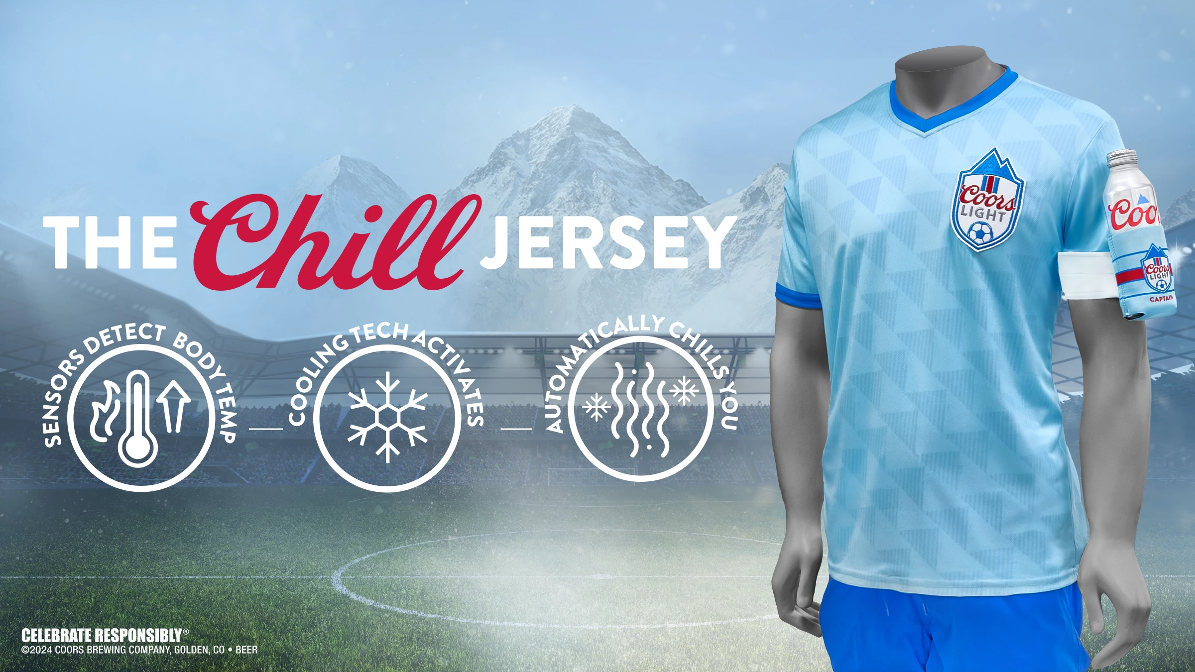 The Coors Light Chill Jersey is paired with a Captain's Beer Band.