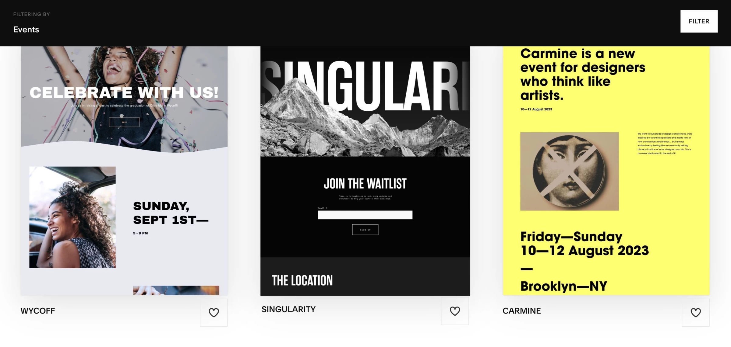 Squarespace templates for event and non-profit websites. Squarespace templates for event and non-profit websites.