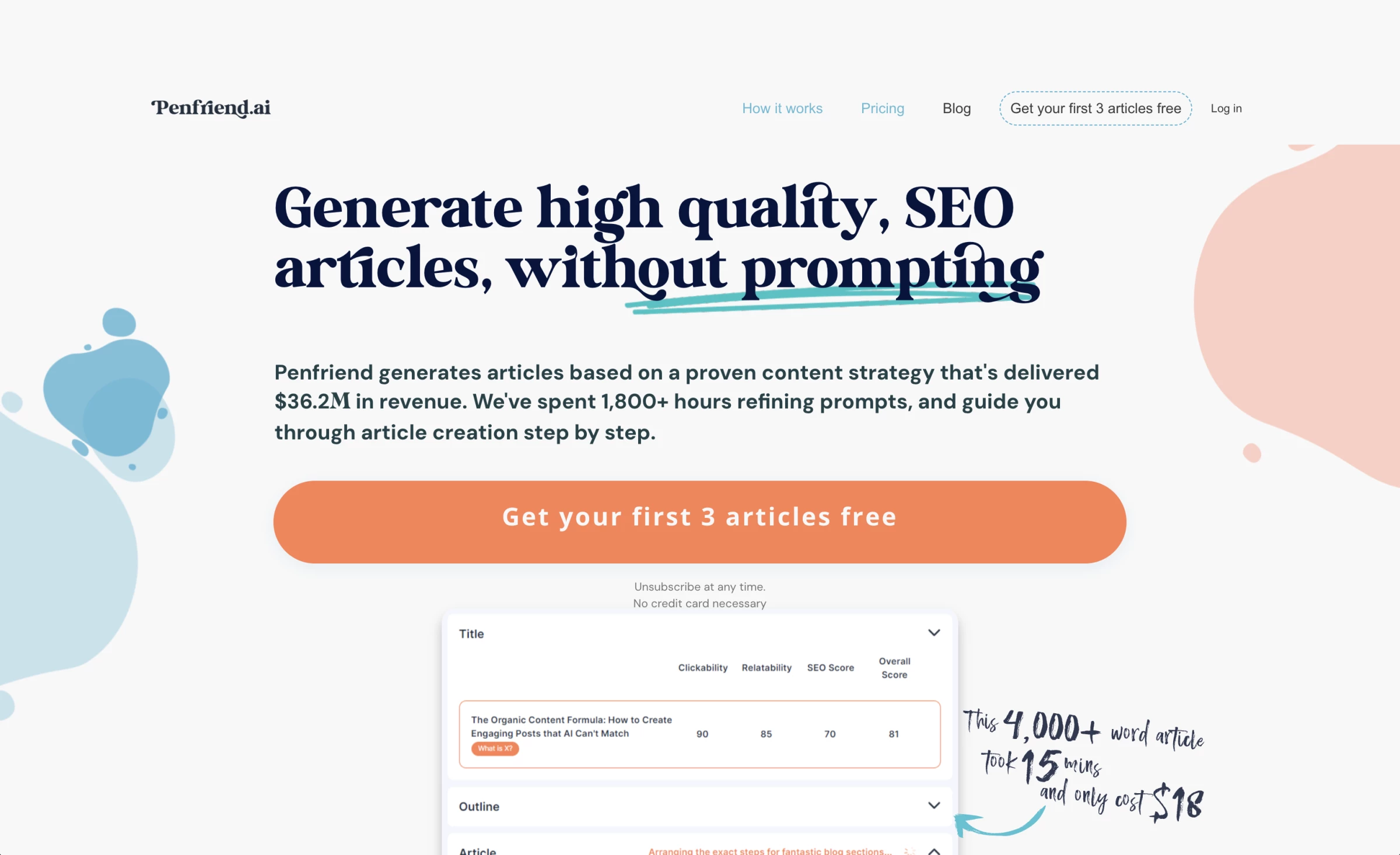 Penfriend.ai website landing page | source: Penfriend