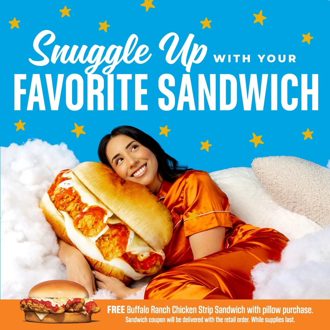 Limited edition Buffalo Ranch Chicken Strip Sandwich Pillow