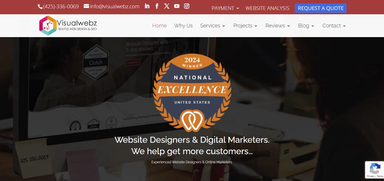 Content selling agency Visualwebz LLC’s website homepage Content selling agency Visualwebz LLC’s website homepage