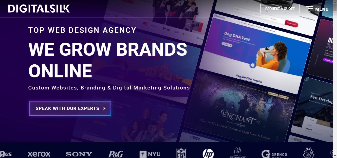 Content selling agency Digital Silk’s website homepage Content selling agency Digital Silk’s website homepage