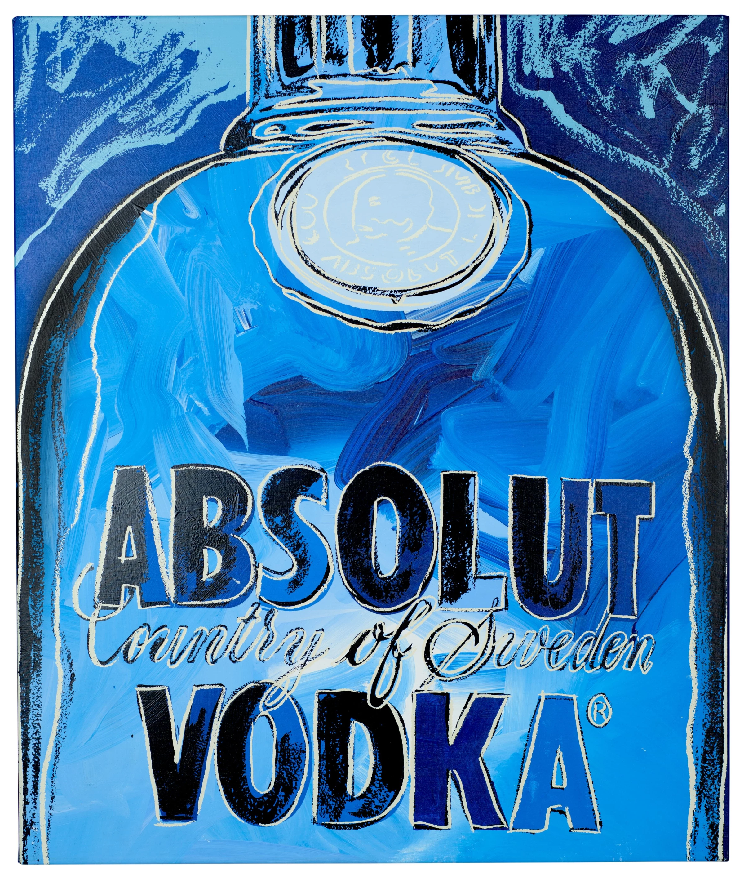 The "Absolut Warhol Blue" painting was rediscovered at an auction in 2020.