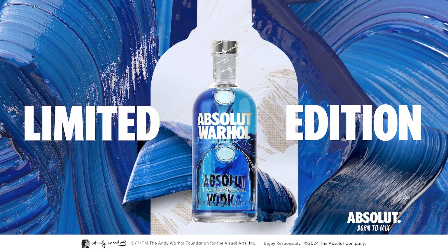 The limited-edition "Absolut Warhol" shines in blue.