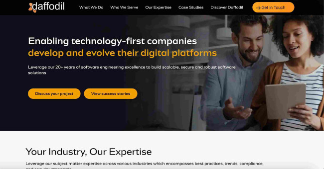Daffodil Software Daffodil Software homepage-screenshot