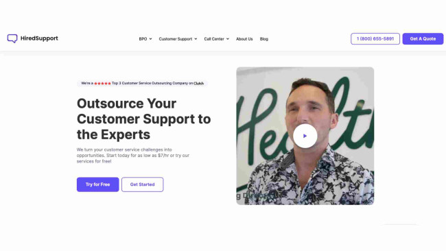 HiredSupport HiredSupport homepage-screenshot