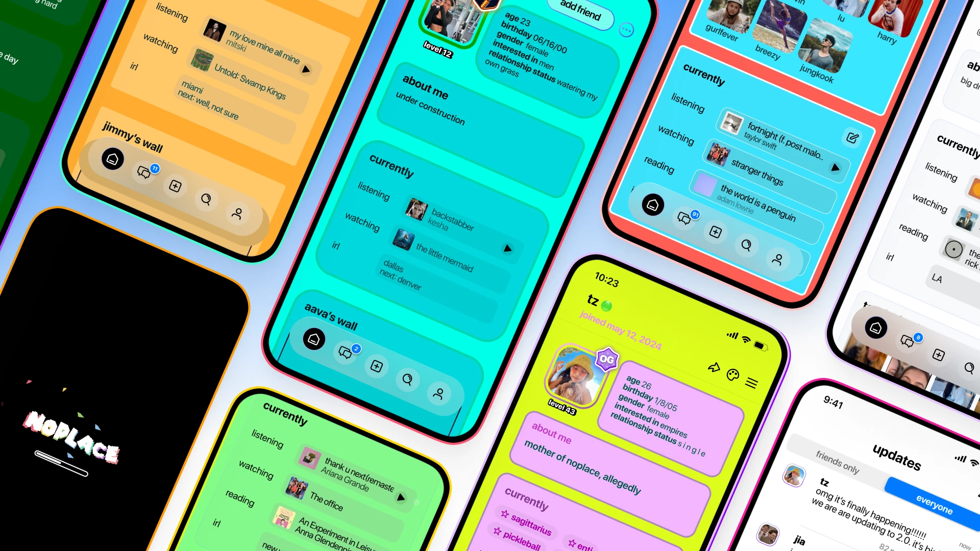 Noplace's colorful profiles