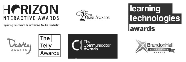 Training Video Production Awards: Telly Awards Brandon Hall Excellence Awards Horizon Interactive Awards Omni Awards, Communicator Awards Davey Awards Learning Technologies Awards