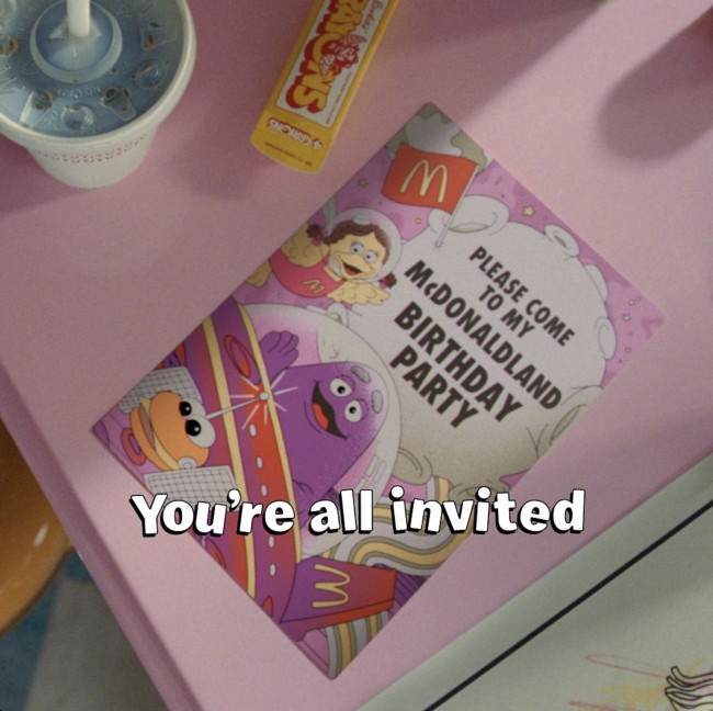 McDonald's Invite to Its 50th Birthday Bash in the U.K. McDonald's U.K. posted an invitation on Instagram that's a throwback to its 80s birthday parties.