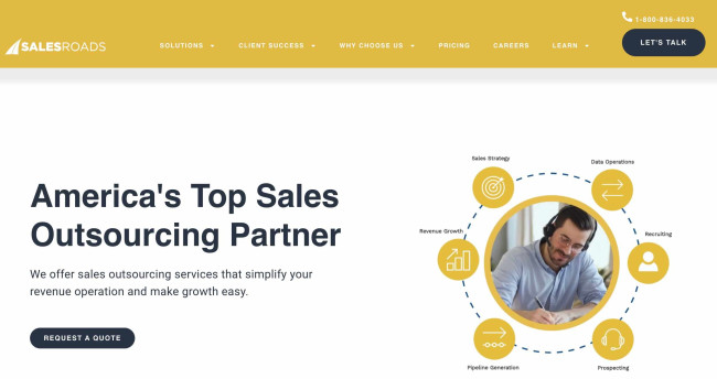 SalesRoads homepage-screenshot