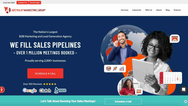 Abstrakt Marketing Group homepage-screenshot