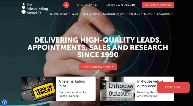 The Telemarketing Company homepage-screenshot