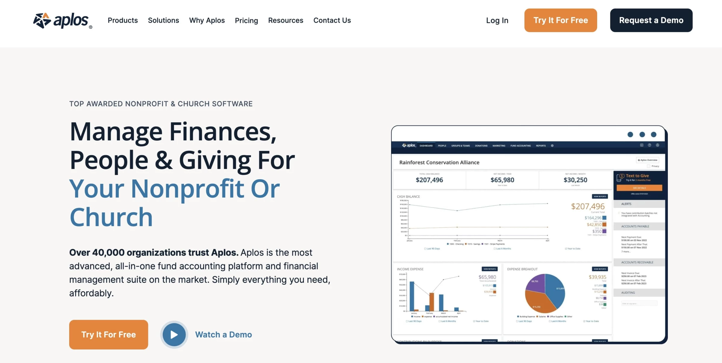 Aplos website