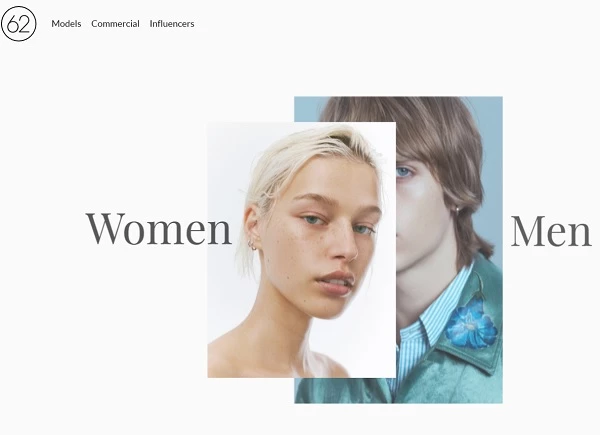62 Management's homepage using one of the top website layout ideas, split-screen