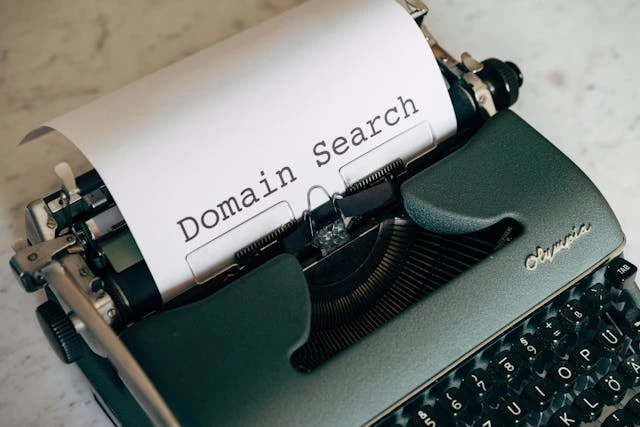 Parked domain search typewriter