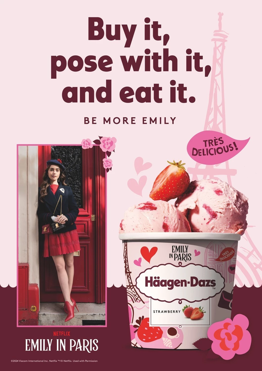 An ad for Häagen-Dazs x Emily in Paris 