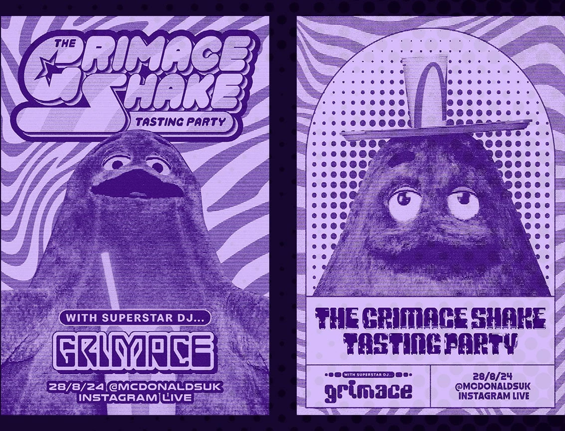 Grimace Shake Tasting Party Posters