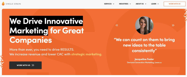 Single Grain homepage-screenshot Single Grain homepage-screenshot