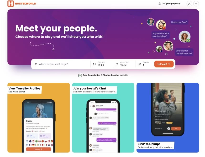 Hostelworld Travel Hotel Booking Platform 