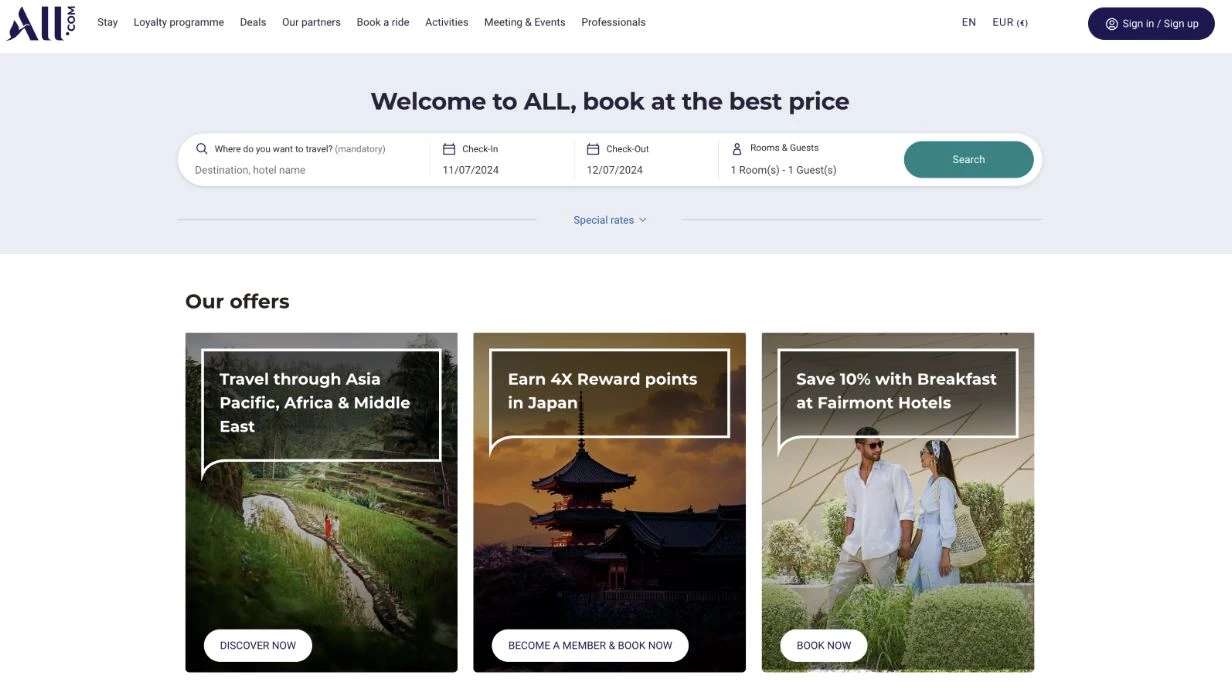 Accor Hotels Travel Hotel Booking Platform