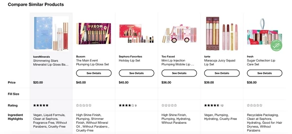 Sephora using personalized recommendations, one of the top web design trends today