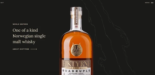 Eiktyrne using minimalism in its web design