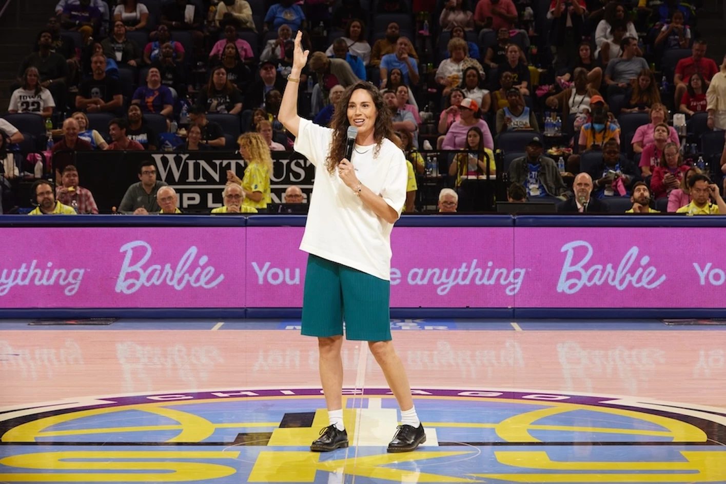 2024 Barbie Role Model Sue Bird unveils the new campaign during a WNBA game last Friday.