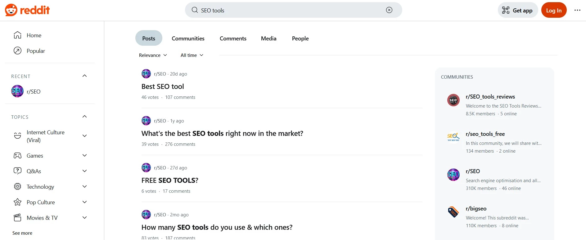 Keyword research with Reddit