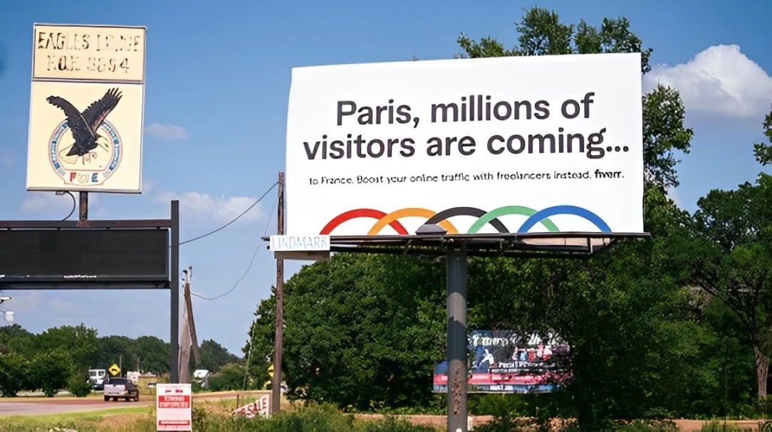 A 'Paris, Not France' billboard by Fiverr