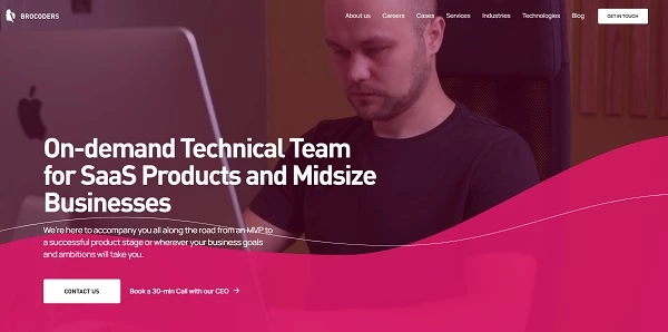 homepage-of-brocoders Homepage of Brocoders, a leading UX audit expert