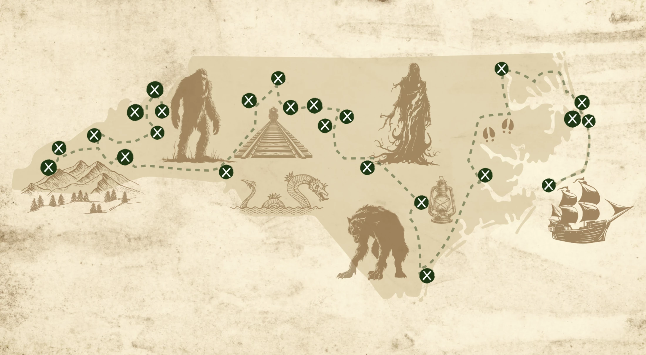 A map of the Haunted Trail for VNC's "First in Fright" campaign.